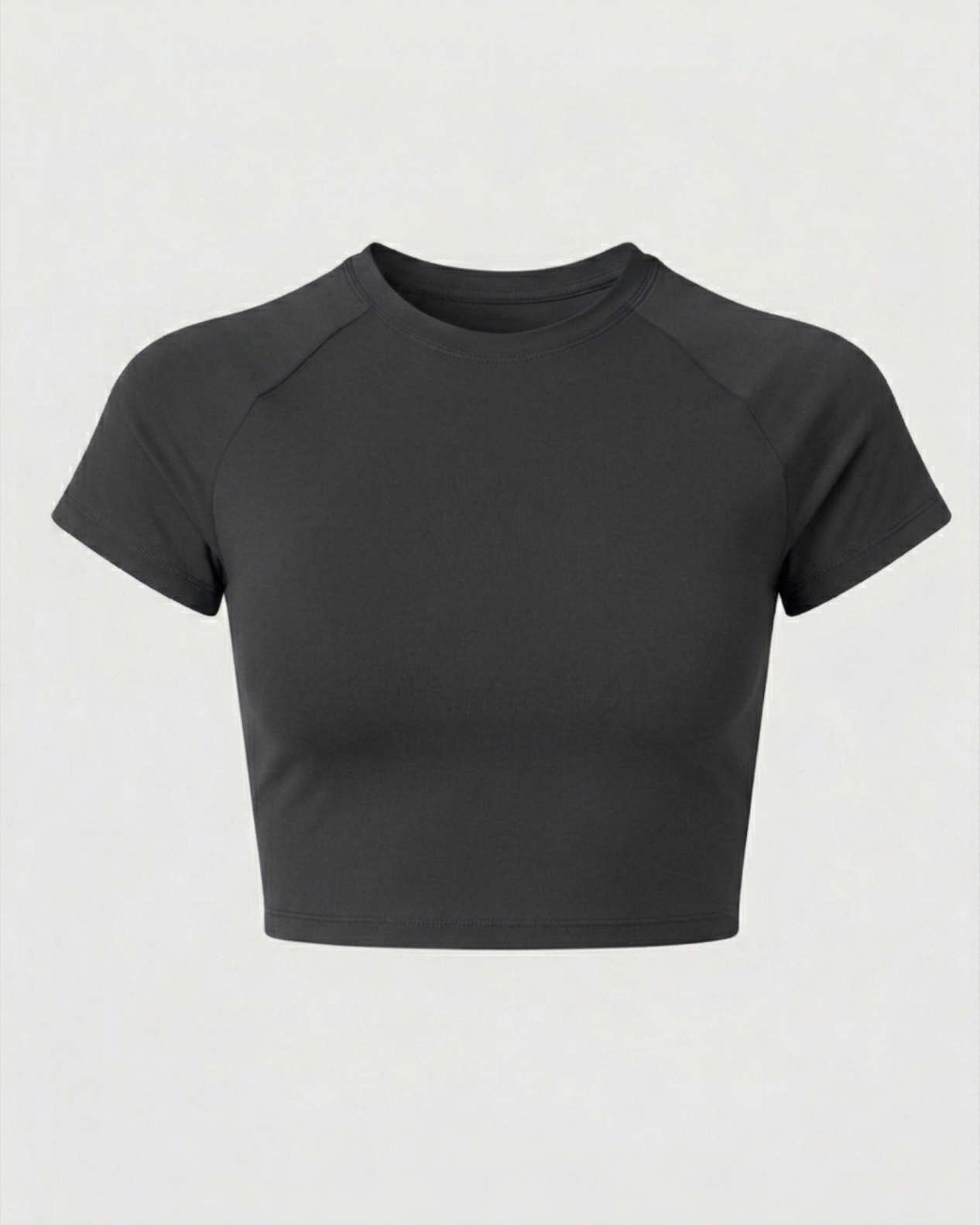 Short Sleeve Crop Top - Anthracite