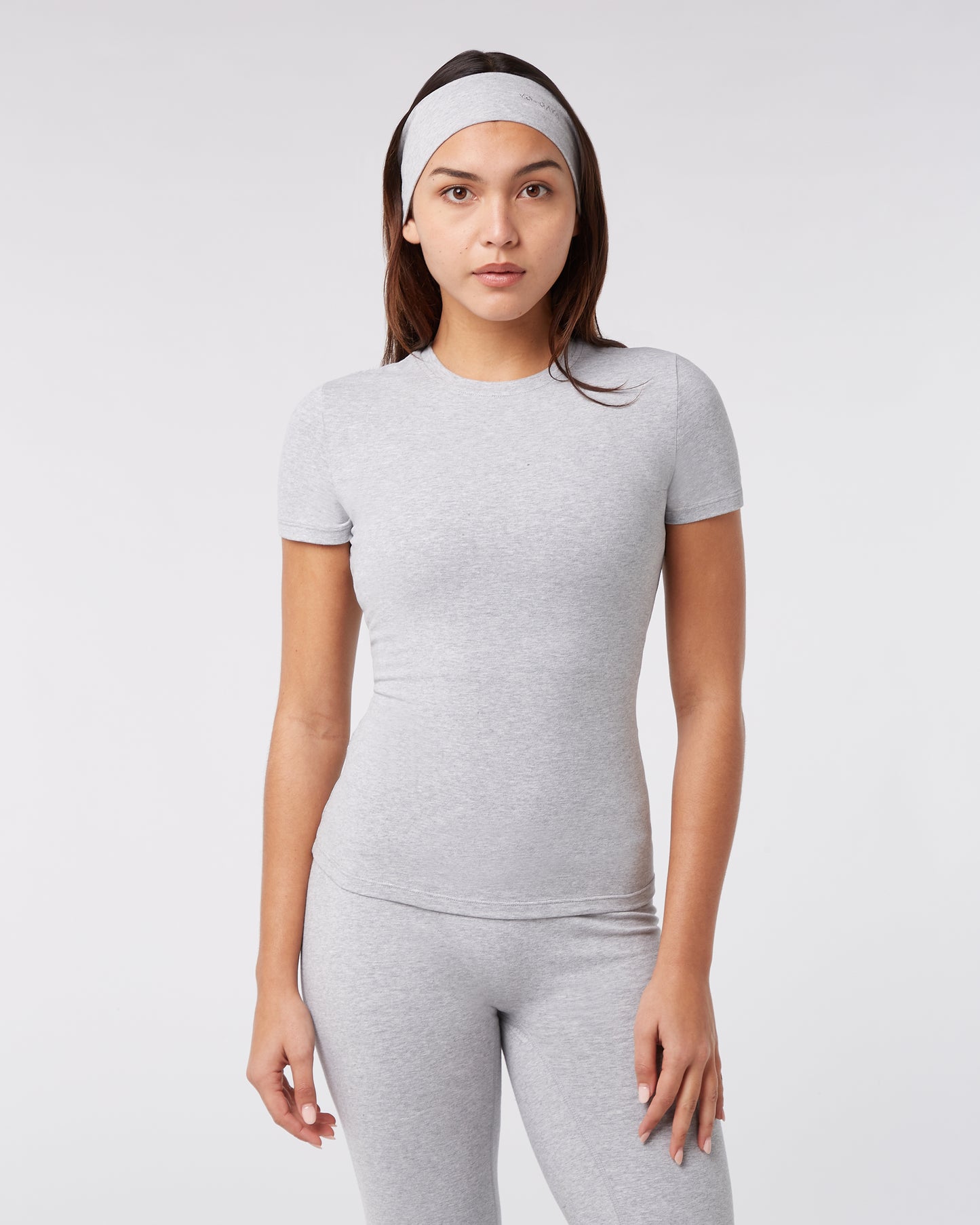 Lounge Short Sleeve Top - Grey Melange