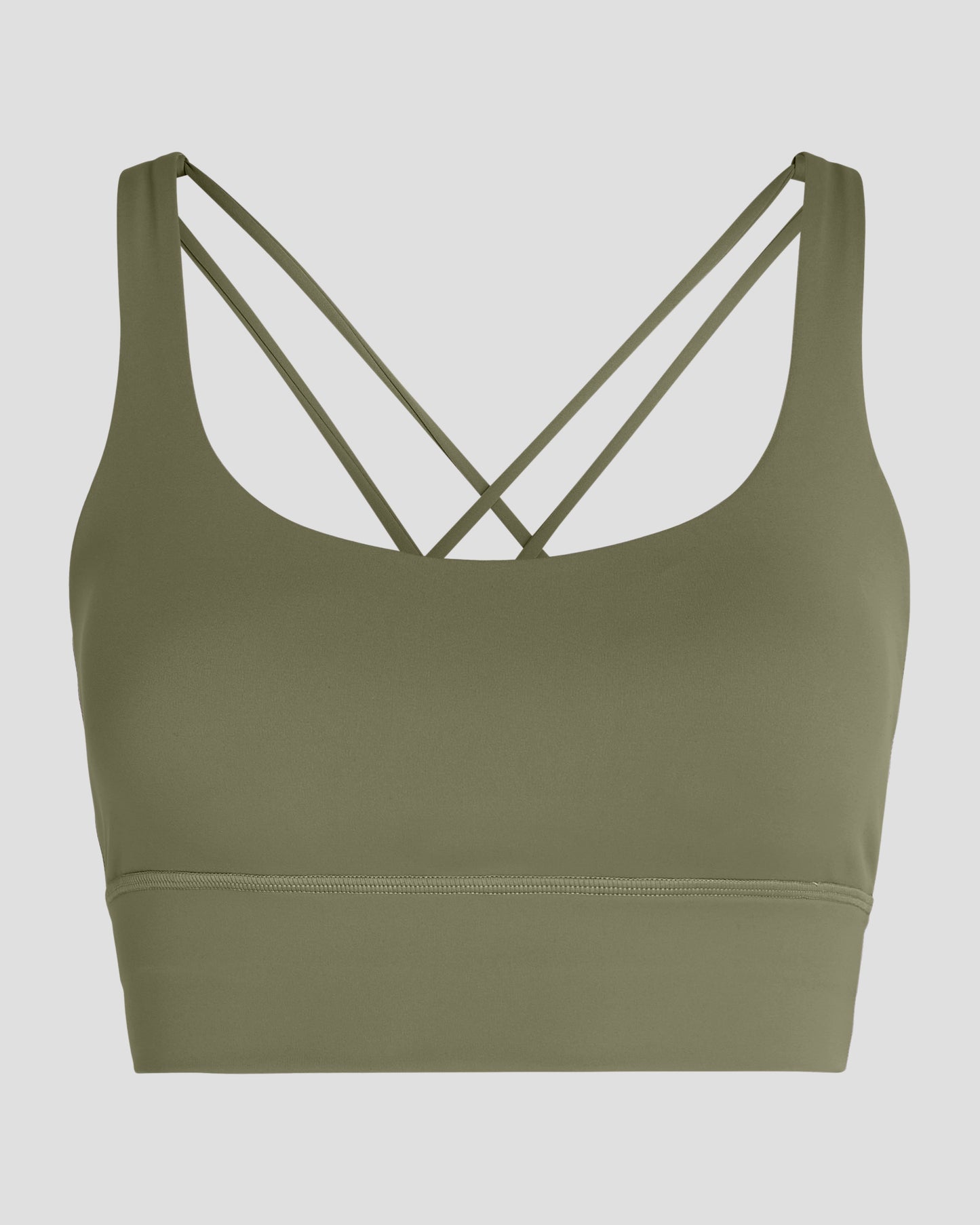 Cross Back Bra - Olive Green