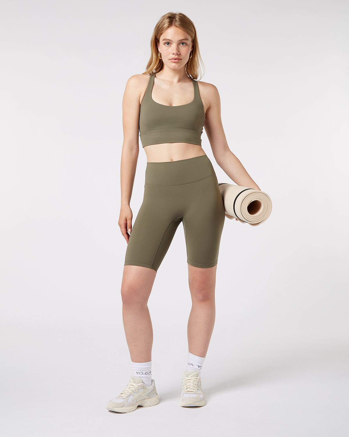 Cross Back Bra - Olive Green