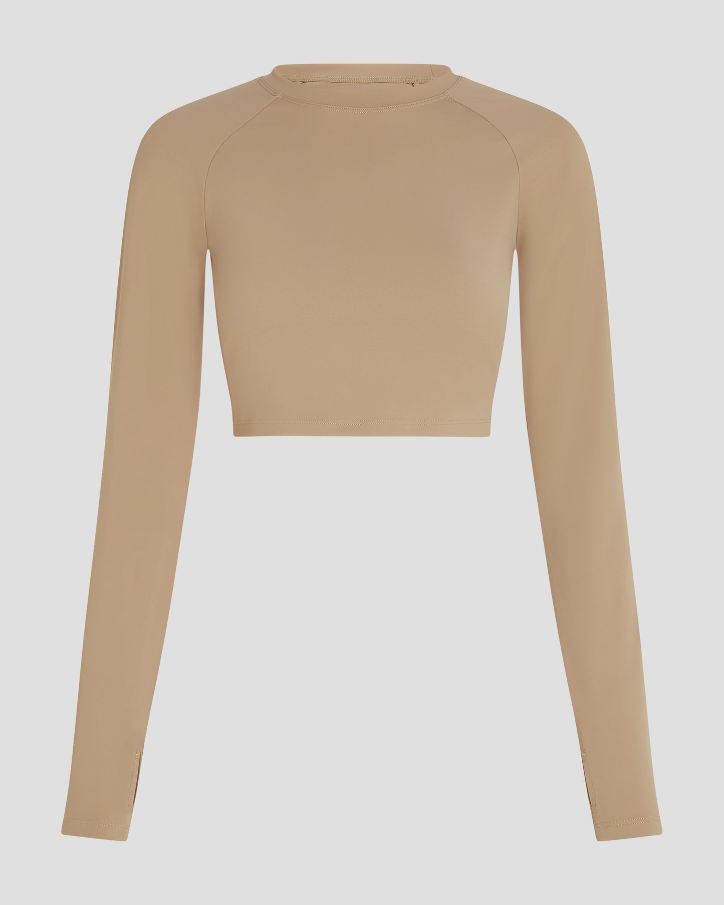 Long Sleeve Crop Top - Sandy Beige