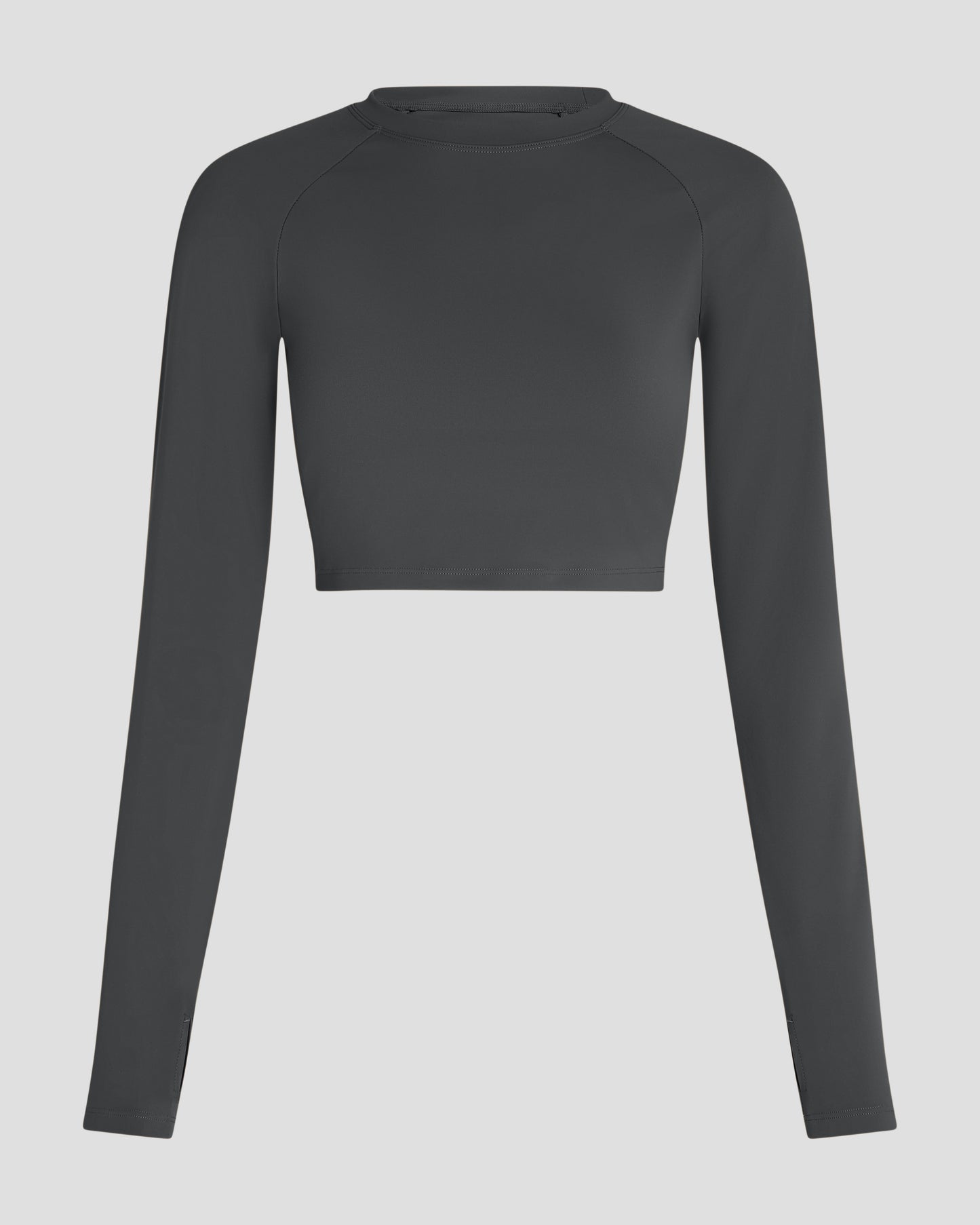 Long Sleeve Crop Top - Anthracite