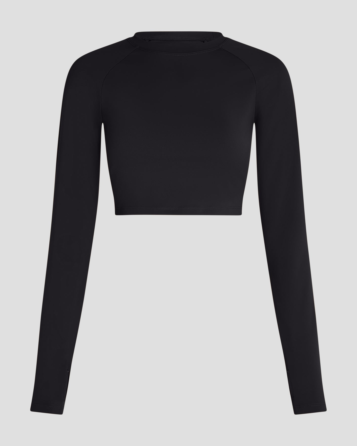 Long Sleeve Crop Top - Black